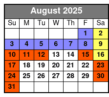 White Water 2 Day Ticket August Schedule