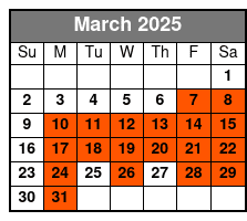 Presleys' Country Jubilee Regular Seating March Schedule