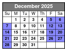 East Route Full Day Trolley Pass December Schedule