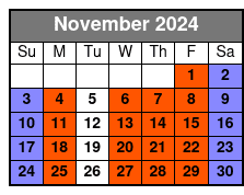 Full Day E-Bike Rental November Schedule