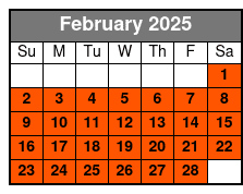 25-30 Minute Day Flight February Schedule