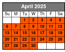 18-20 Minute Day Flight April Schedule