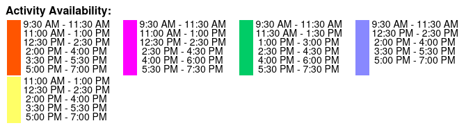 25-30 Minute Day Flight Color Key