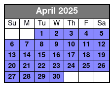 Day Trip + Parasailing April Schedule