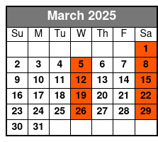 Beach Day with Lunch March Schedule