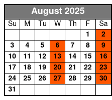 Beach Day with Lunch August Schedule