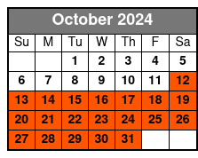 Train and Boat October Schedule