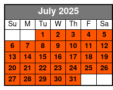 Train and Boat July Schedule