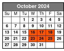 Tandem Kayak October Schedule