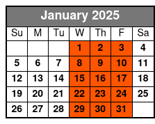 Tandem Kayak January Schedule