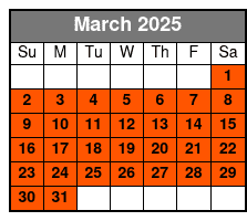 Priv. Transport Kennedy Space March Schedule