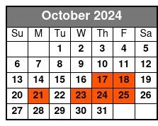 Single Kayak October Schedule