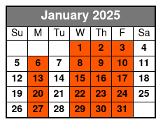 Single Kayak January Schedule