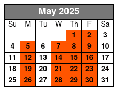 Single Kayak May Schedule