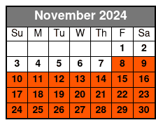 Clear Kayak November Schedule