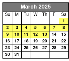 1-Hour Evening Airboat Ride March Schedule