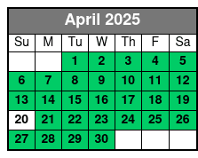 1-Hour Evening Airboat Ride April Schedule