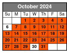 2-Hour Rental Sups October Schedule