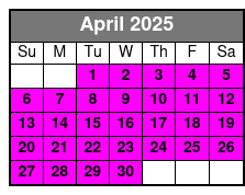 Clear Kayak Tours April Schedule