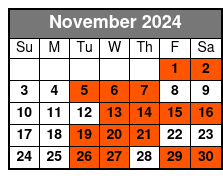 Orlando Sailing Experience November Schedule