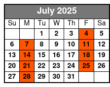 Sheraton Orlando (Q1A) July Schedule