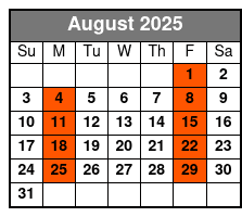 Sheraton Orlando (Q1A) August Schedule