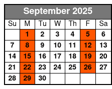 Sheraton Orlando (Q1A) September Schedule