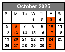 Sheraton Orlando (Q1A) October Schedule