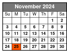 Oak Alley & Large Airboat November Schedule
