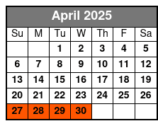 Oak Alley & Large Airboat April Schedule