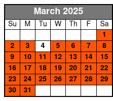 2:10 PM Departure March Schedule