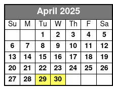 P/up732nrampart-1hr Bef. Tour April Schedule