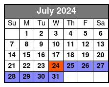 2 Hour Tandem Kayak Rental July Schedule