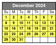 2 Hour Tandem Kayak Rental December Schedule