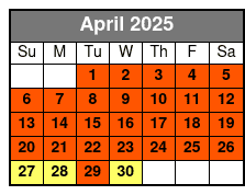 4 Hour Destin Harbor Crab Island Excursion April Schedule