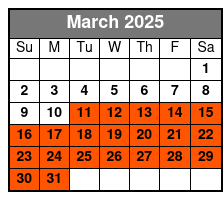 Bay Fishing March Schedule