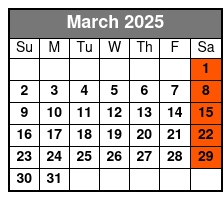 General Admission March Schedule