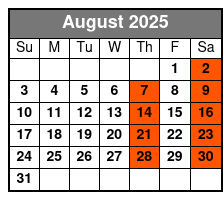 Monterey Square Tour August Schedule