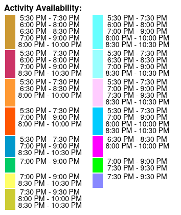 Departure Color Key