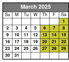 Historic Walking Tour March Schedule