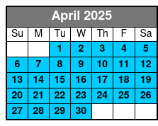 Private Boat Charter Emerald Bay April Schedule