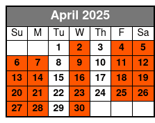 Private Tubing Experience April Schedule