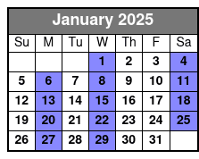 Sunset Tour January Schedule