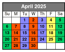 2 Hours Private Paddleboard Activity April Schedule