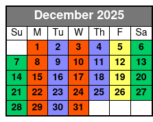 2 Hours Private Paddleboard Activity December Schedule