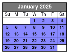 1:30pm Departure January Schedule