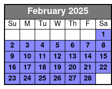 1:30pm Departure February Schedule