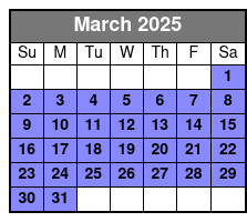 1:30pm Departure March Schedule