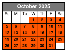 Paddle Board Rental (All Day) October Schedule