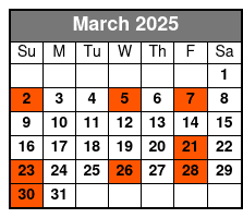 Economy Class March Schedule